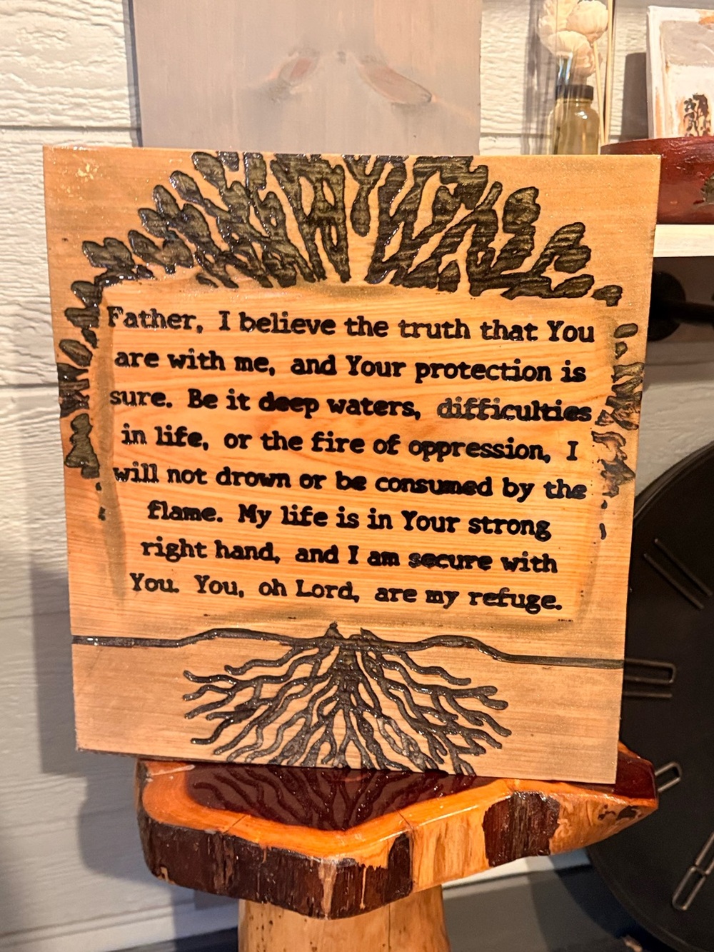 Faith Prayer Wooden Wall Plaque - 15” x 14”